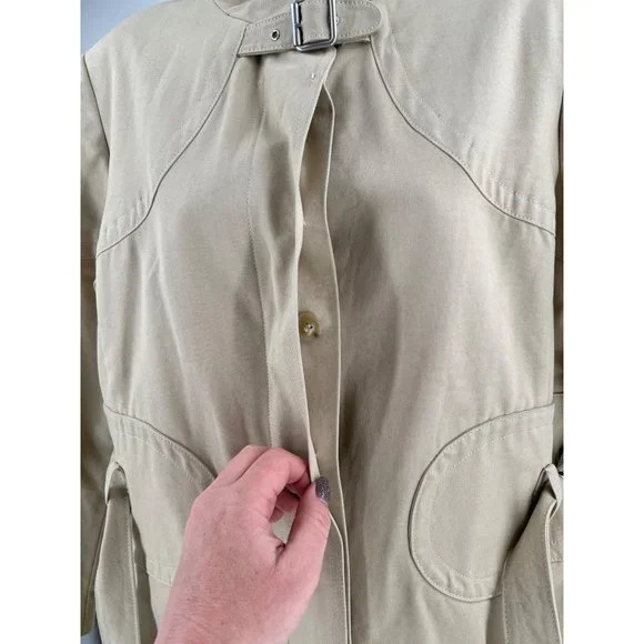 New See By Chloe Ladies Khaki Military Jacket Size 10 - Picture 6 of 12